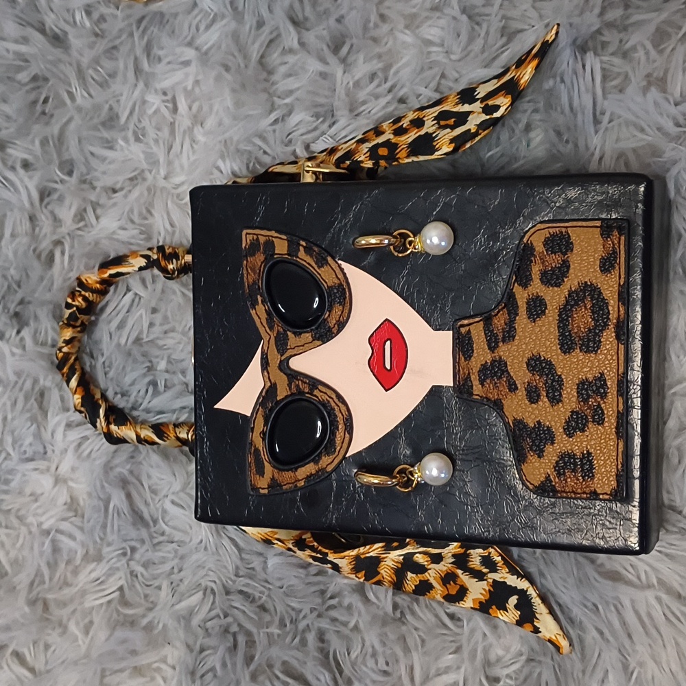 Leopard Print Women's Bag with Dimensionial Design